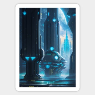 Cyber Space Port - Sci Fi Design Sticker